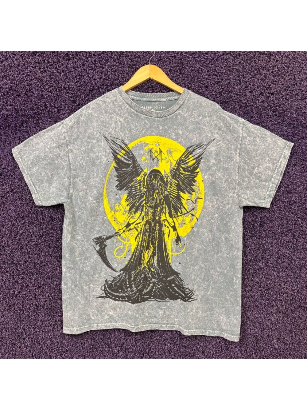 Sleep Token Sundowning Angel Mineral Wash T-Shirt Size  Extra Large